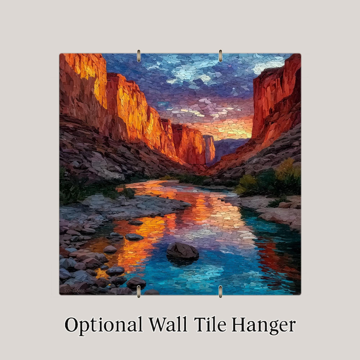 Moab Wall Art Ceramic Tile Stained Glass Style Utah Gift Red Rock Canyon Decor Southwest Place Identity