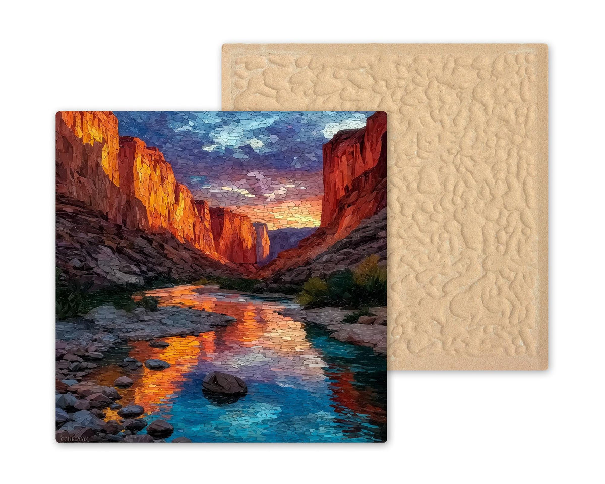 Moab Wall Art Ceramic Tile Stained Glass Style Utah Gift Red Rock Canyon Decor Southwest Place Identity
