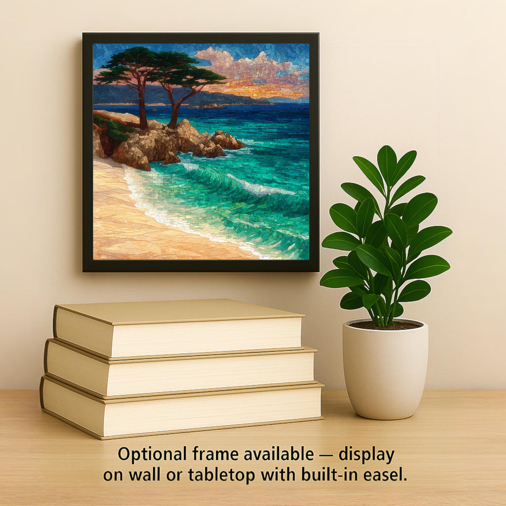 Carmel by the Sea Wall Art Ceramic Tile Stained Glass Style California Gift Coastal Town Decor Place Identity