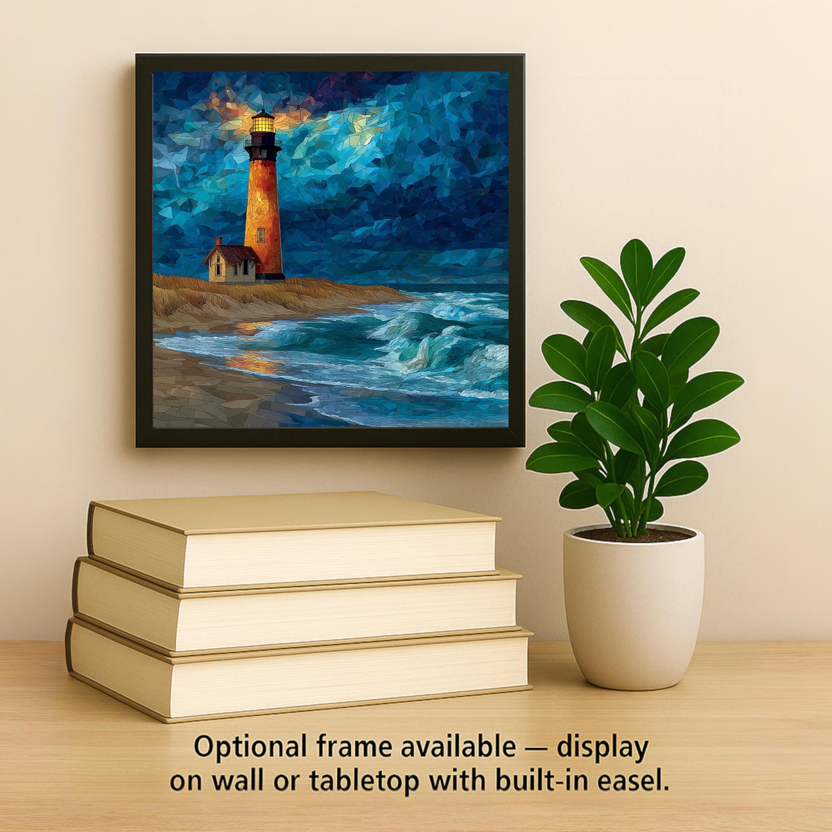 Outer Banks Wall Art Ceramic Tile Stained Glass Style North Carolina Gift Lighthouse Decor Place Identity