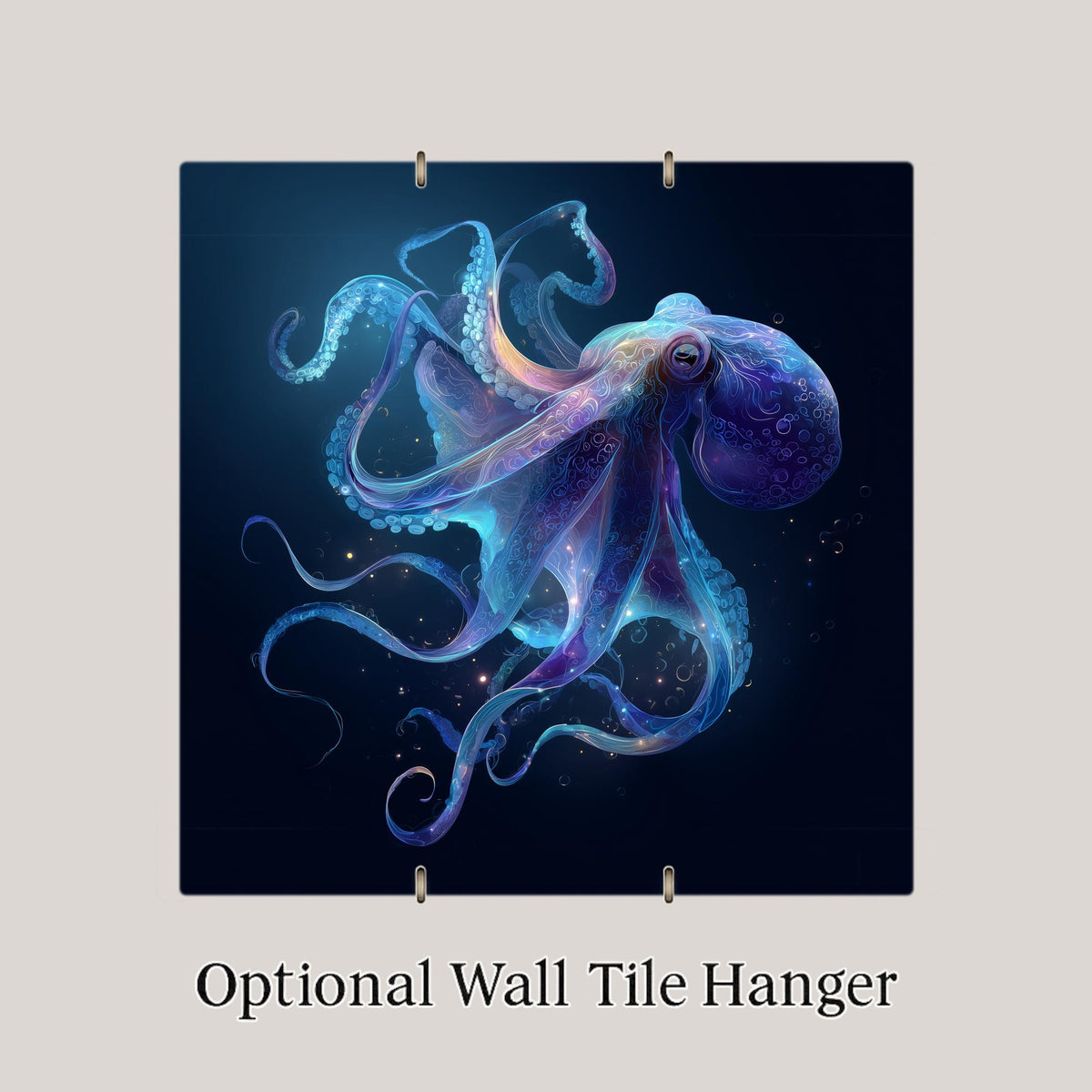 Octopus Ceramic Art Tile: Coastal Wall Decor Deep Sea Beach House Ocean Home Decor Wall Art