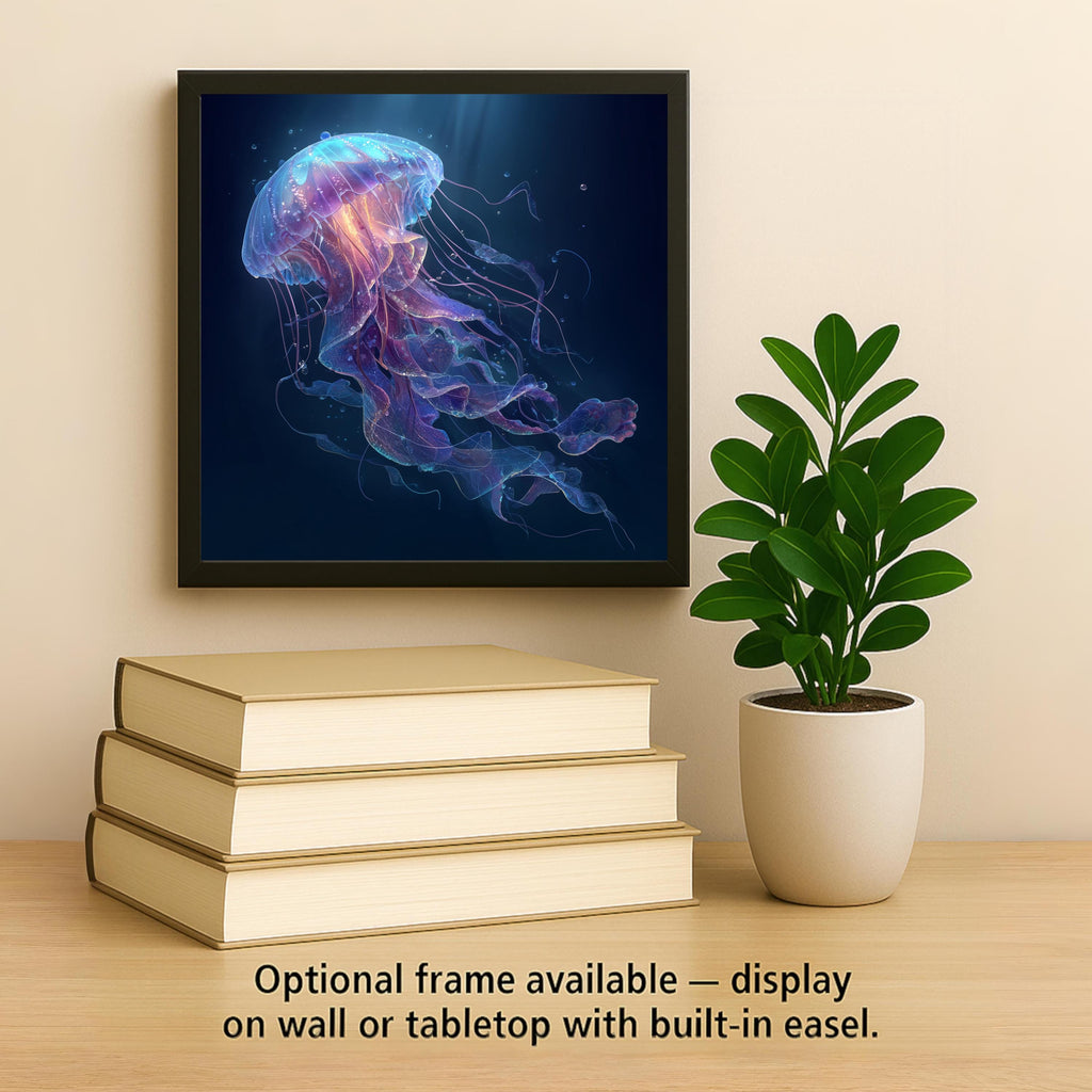 Jellyfish Ceramic Art Tile: Coastal Bathroom Wall Decor Deep Sea Beach House Ocean Home Decor Wall Art