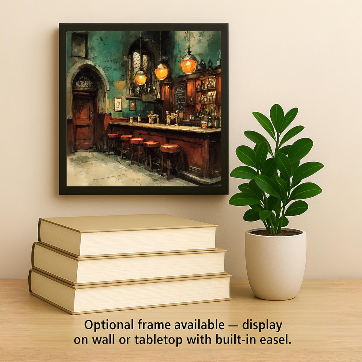 Modern Pub Bar Ceramic Art Tile: Painterly Home Bar Wall Decor Man Cave Cocktail Home Decor Wall Art