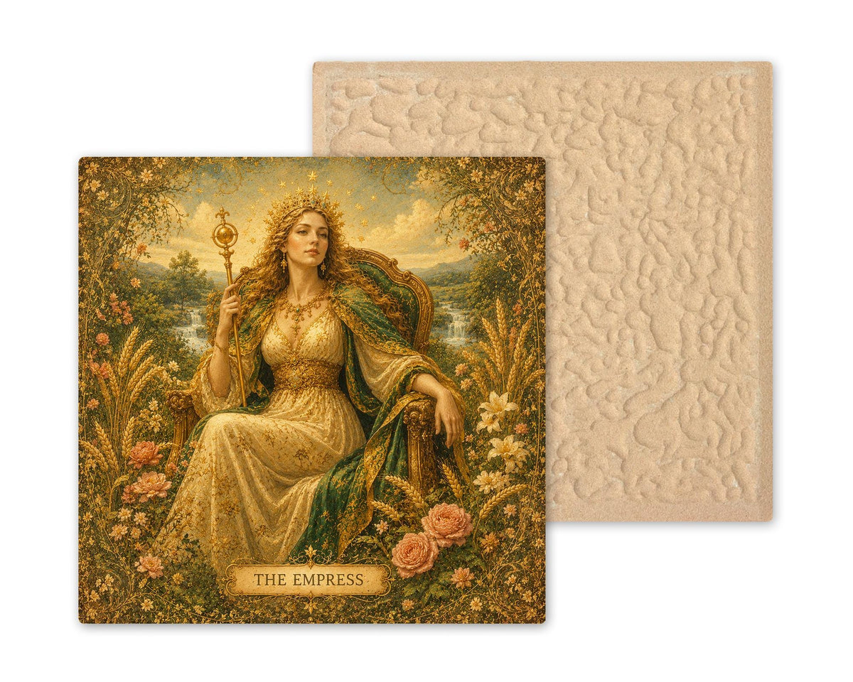 The Empress Tarot Wall Art Ceramic Tile Mystical Decor Vintage Esoteric Card Art Divine Feminine Witchy Goddess Tile