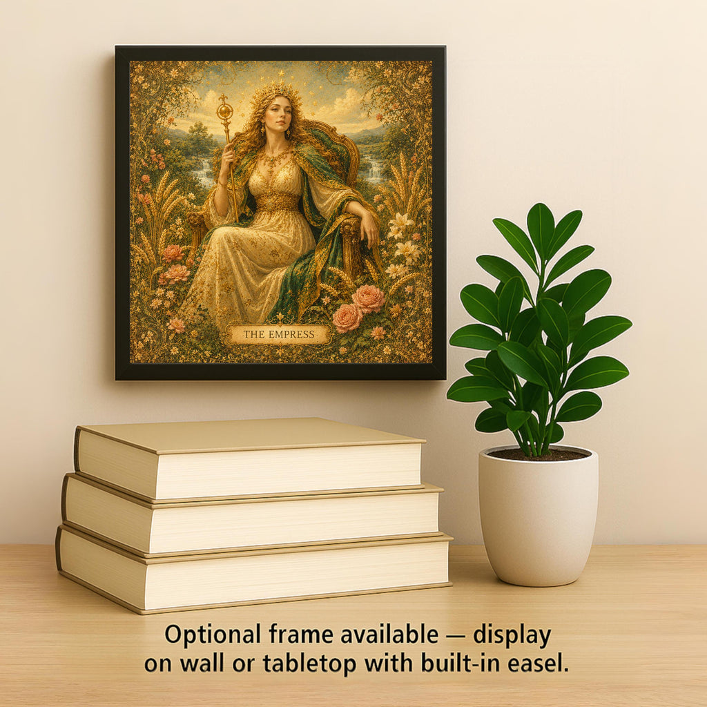 The Empress Tarot Wall Art Ceramic Tile Mystical Decor Vintage Esoteric Card Art Divine Feminine Witchy Goddess Tile