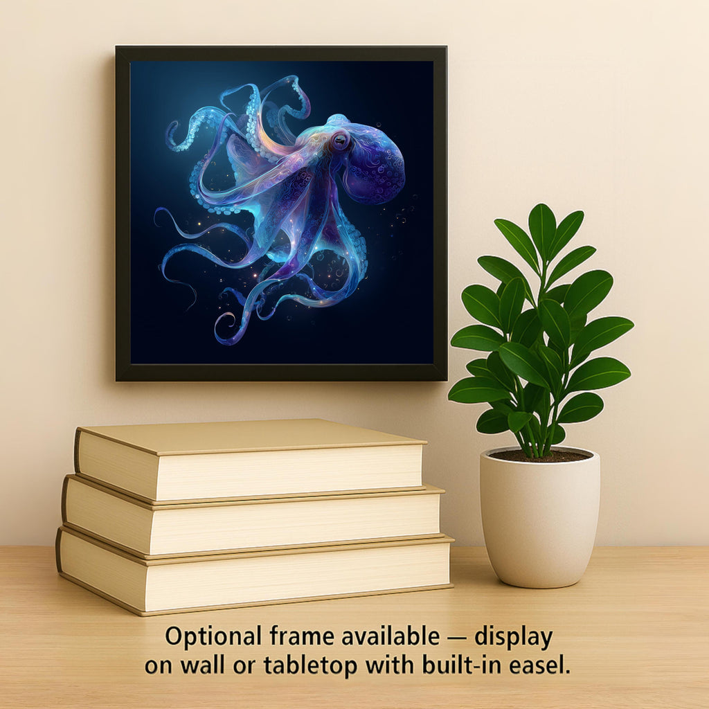Octopus Ceramic Art Tile: Coastal Wall Decor Deep Sea Beach House Ocean Home Decor Wall Art