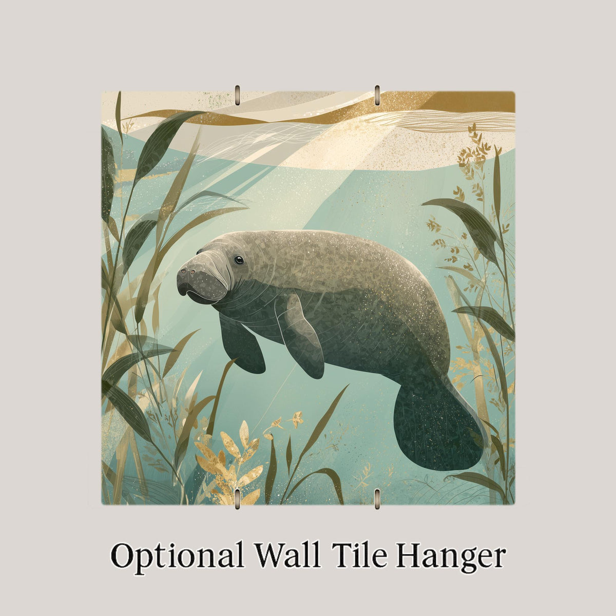 Manatee Ceramic Art Tile: Coastal Wall Decor Beach House Accent Florida Ocean Home Decor Wall Art