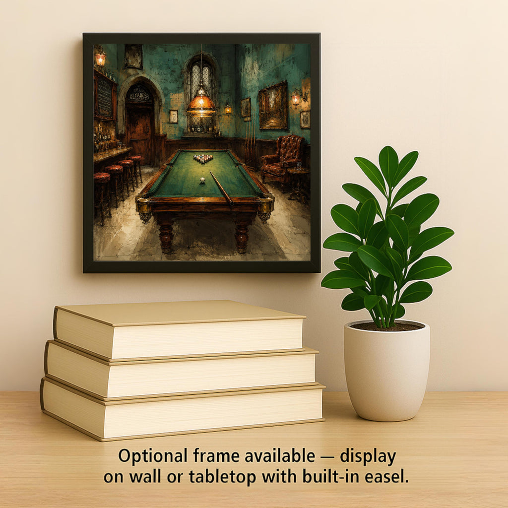 Pool Table Ceramic Art Tile: Billiards Wall Decor Man Cave Game Room Home Decor Wall Art