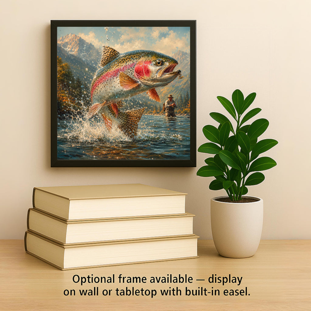 Rainbow Trout Ceramic Art Tile: Fly Fishing Wall Decor Cabin Lake House Angler Home Decor Fathers Day Gift Wall Art