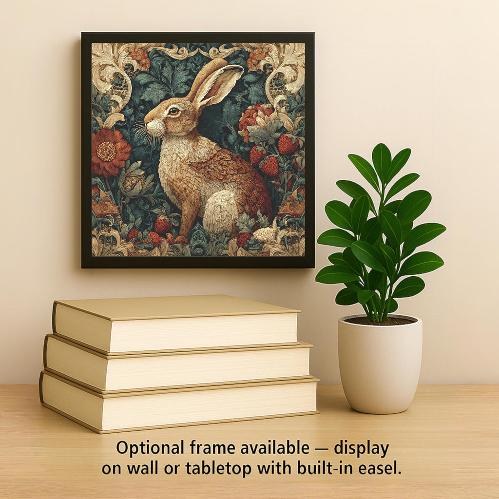 William Morris Hare Ceramic Art Tile: Woodland Wall Decor Art Nouveau Vintage Inspired Art Traditional Home Decor Rabbit Lover