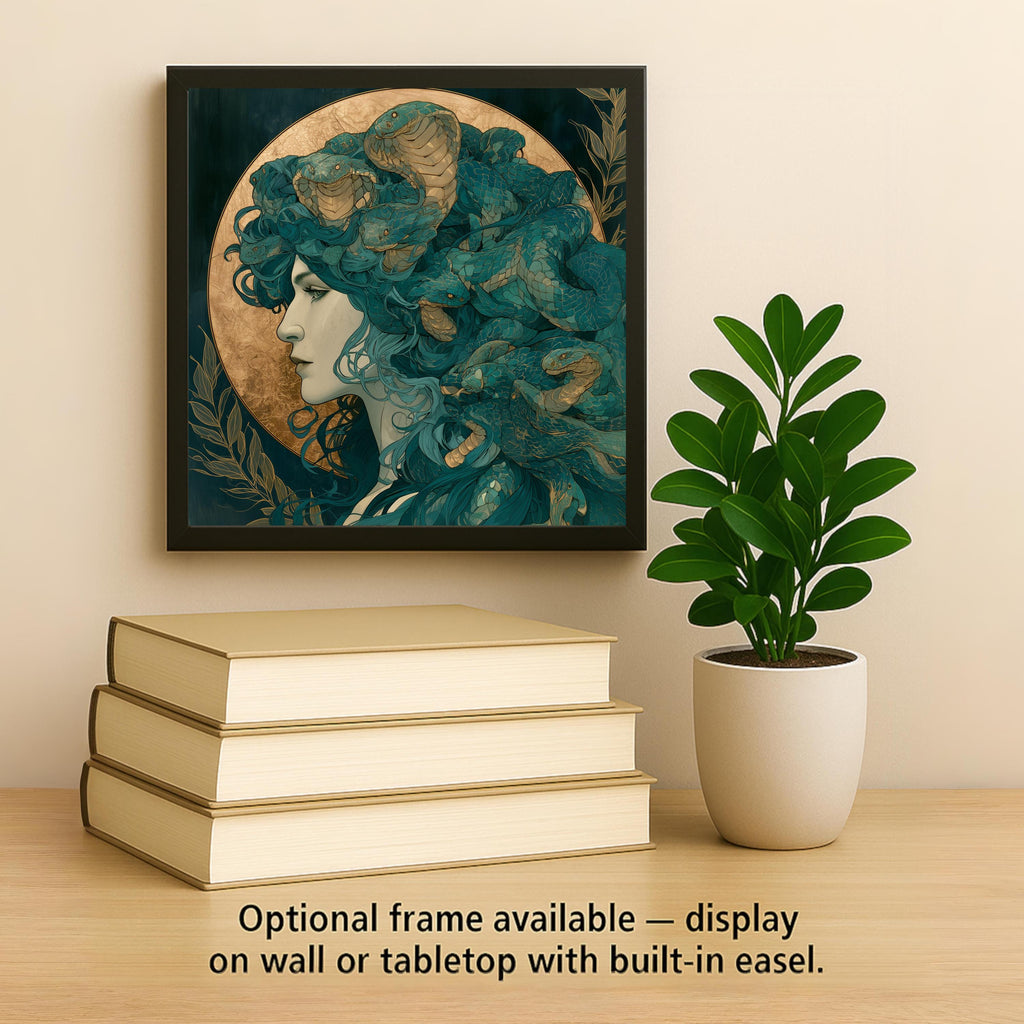 Medusa Wall Art Ceramic Tile Art Nouveau Greek Mythology Decor Snake Goddess Gorgon Tile Dark Academia Art