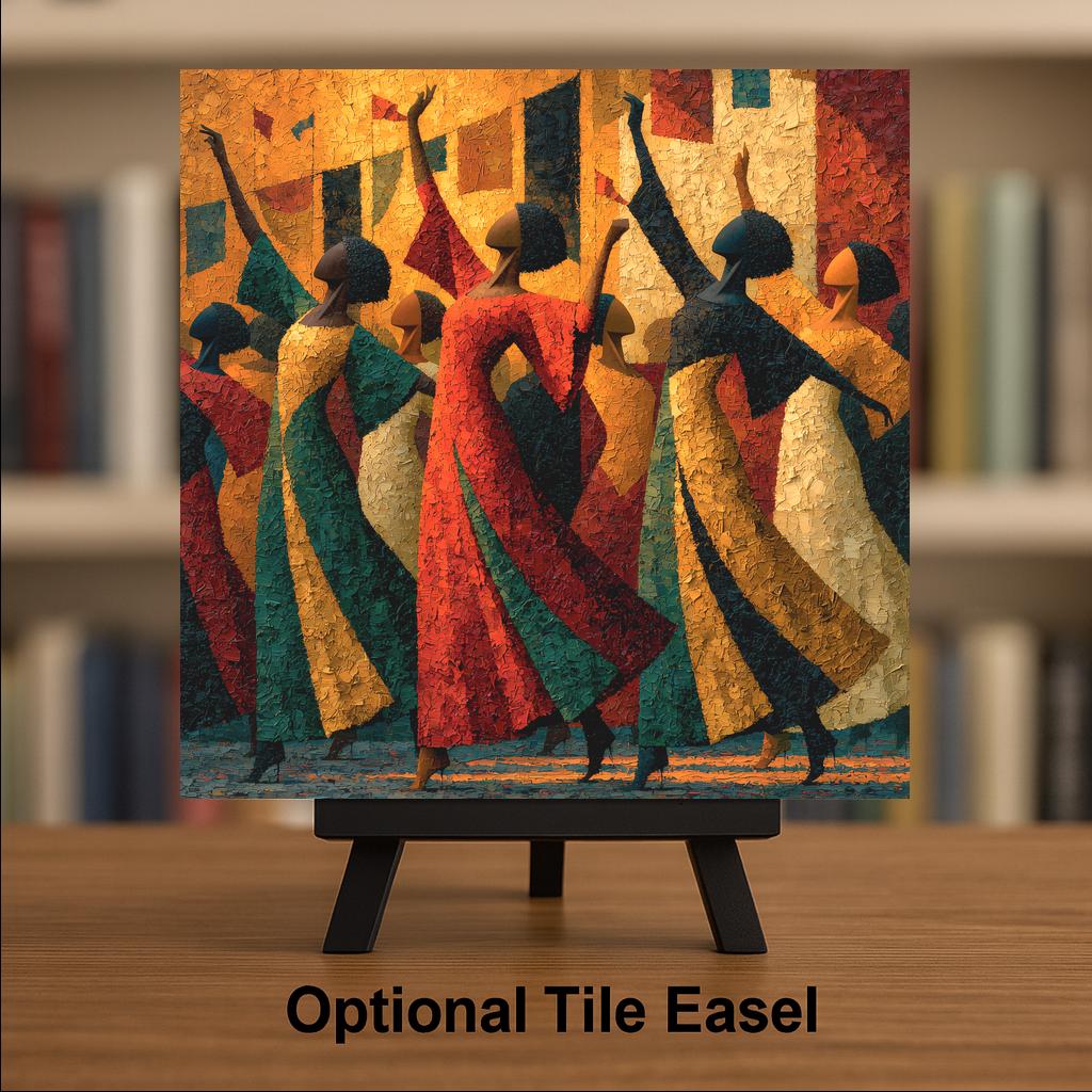 Juneteenth Wall Art Ceramic Tile Freedom Day Celebration African American History Decor Black Culture Painterly Art