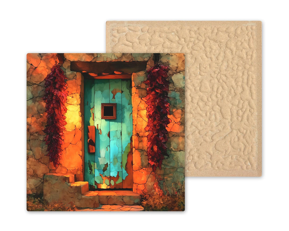 Chile Ristra Wall Art Ceramic Tile Stained Glass Style Adobe Doorway Southwest Kitchen Decor New Mexico Santa Fe Art