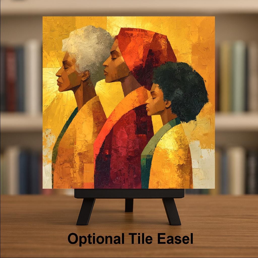 Black History Month Wall Art Ceramic Tile African American Heritage Decor Generations Portrait Painterly Culture Art