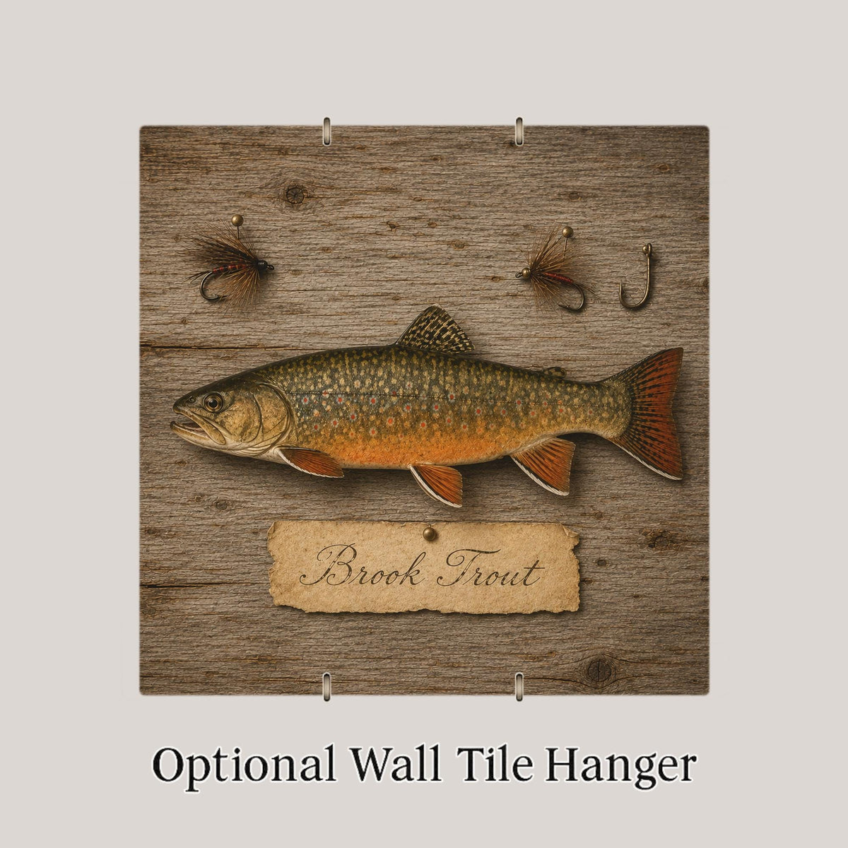 Brook Trout Ceramic Tile Wall Art Acadia National Park Decor Fly Fishing Cabin Art Maine Wildlife Lake House Wall Art