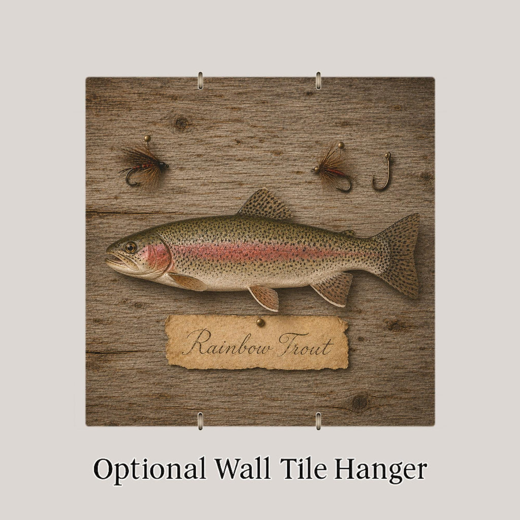 Rainbow Trout Ceramic Tile Wall Art Pacific Northwest Art Fly Fishing Cabin Decor Vintage Fish Art River Lake House Decor