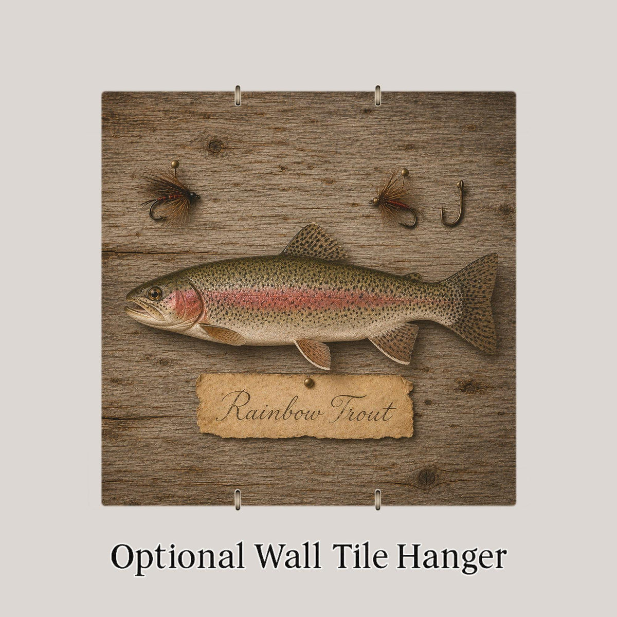 Rainbow Trout Ceramic Tile Wall Art Pacific Northwest Art Fly Fishing Cabin Decor Vintage Fish Art River Lake House Decor