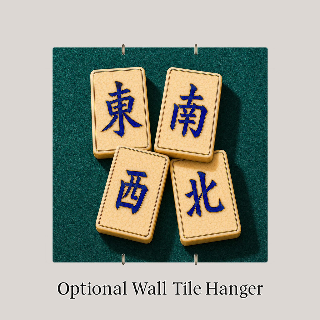 Mahjong Wall Art Ceramic Tile Four Winds Cloisonne Style Chinoiserie Decor Mah Jongg Player Bookshelf Art