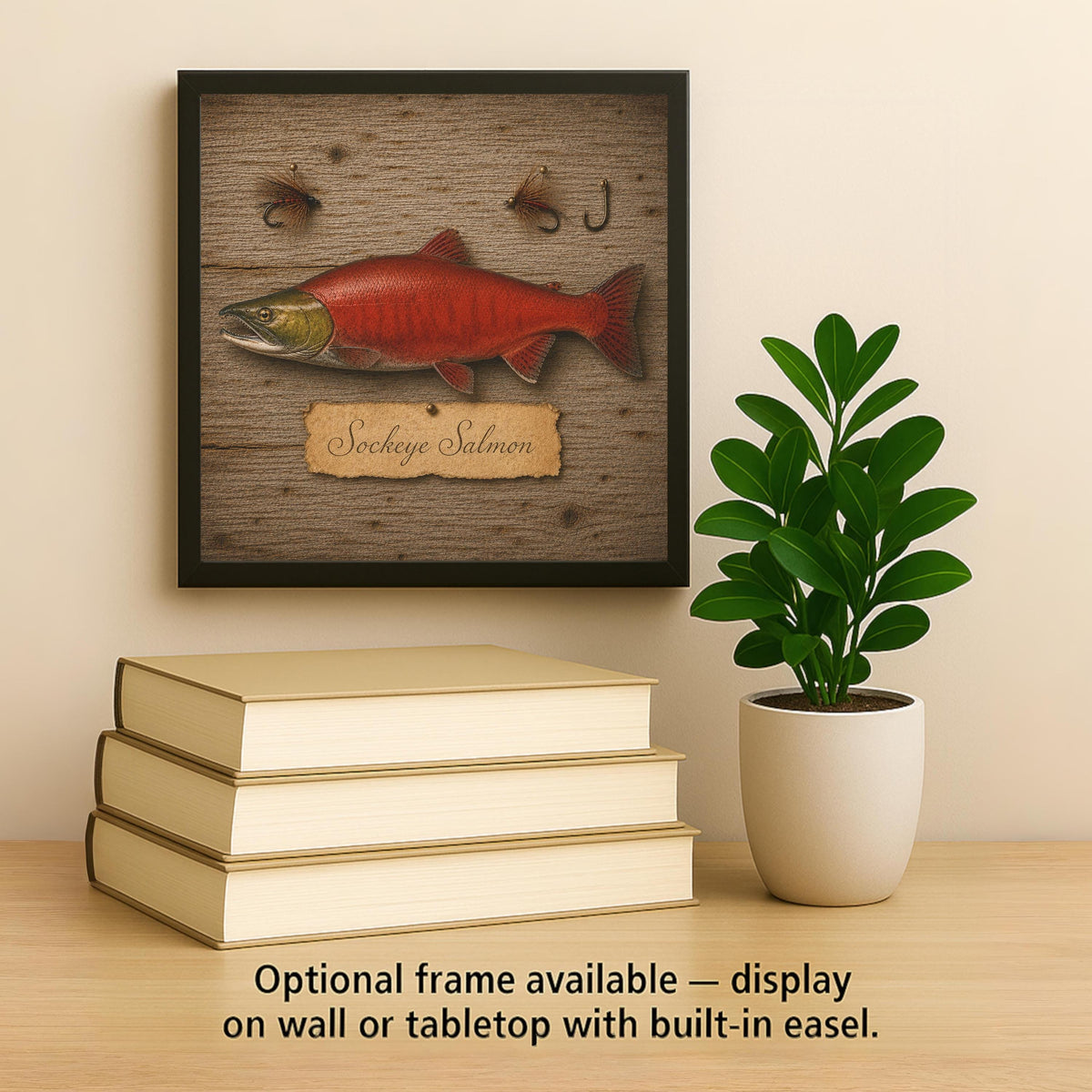 Sockeye Salmon Ceramic Tile Wall Art Pacific Northwest Art Fly Fishing Cabin Decor Vintage Fish Art Alaska River Lake Decor