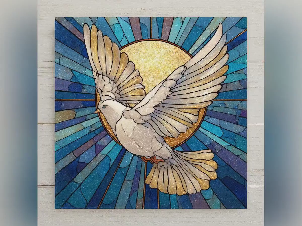 Dove Wall Art Ceramic Tile Stained Glass Style Christian Home Decor Peace Mosaic Style Spiritual Gift