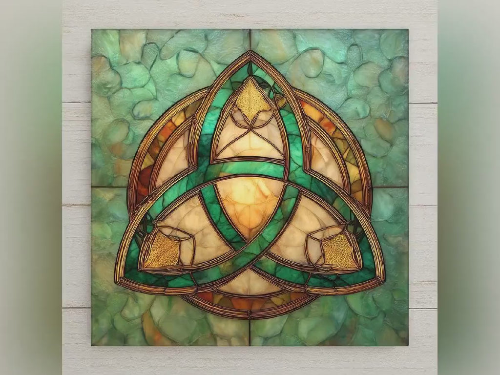 Trinity Knot Wall Art Ceramic Tile Celtic Gift Triquetra Decor Spiritual Home Art Irish Heritage Gift Tile