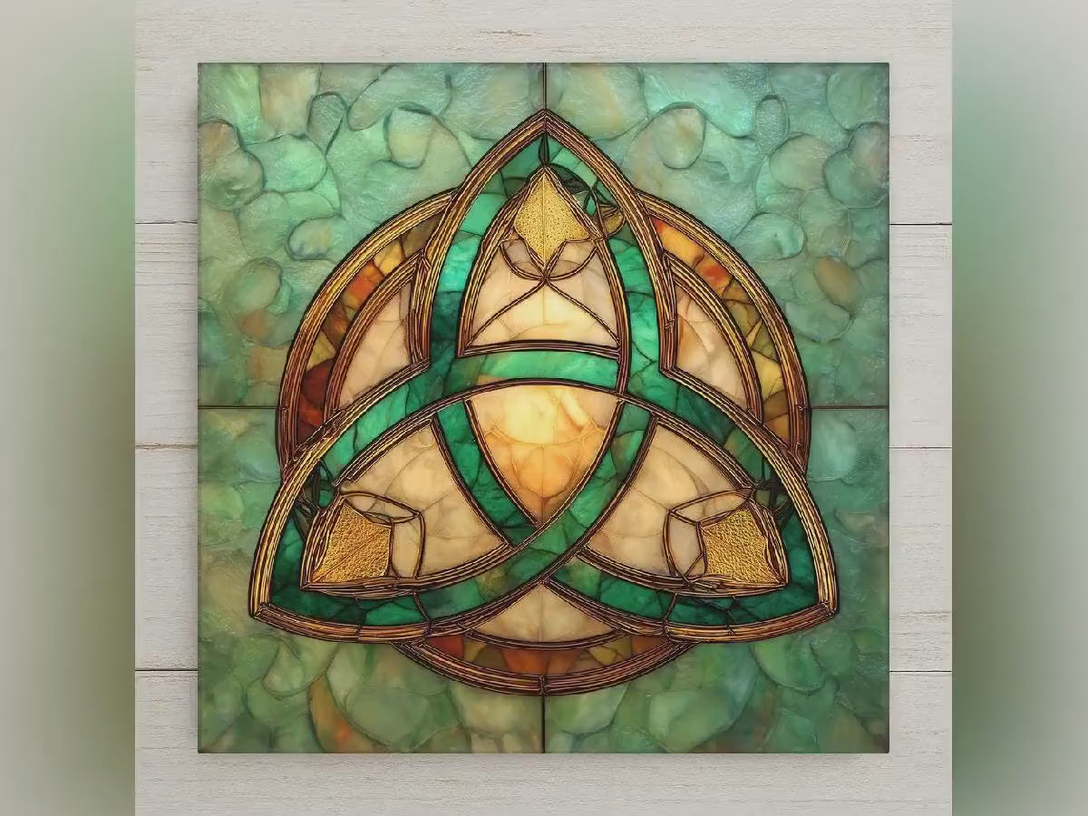 Trinity Knot Wall Art Ceramic Tile Celtic Gift Triquetra Decor Spiritual Home Art Irish Heritage Gift Tile
