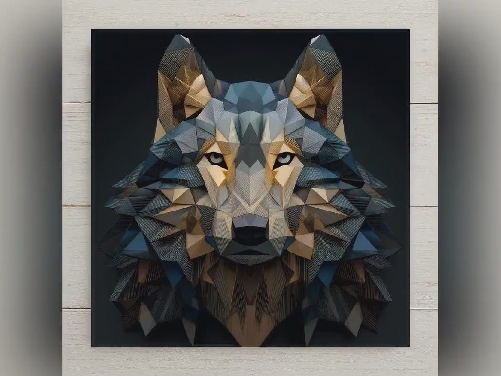 Wolf Stained Glass Style Ceramic Art Tile: Cabin Wall Decor Nature Lover Gift Woodland Home Decor Wall Art
