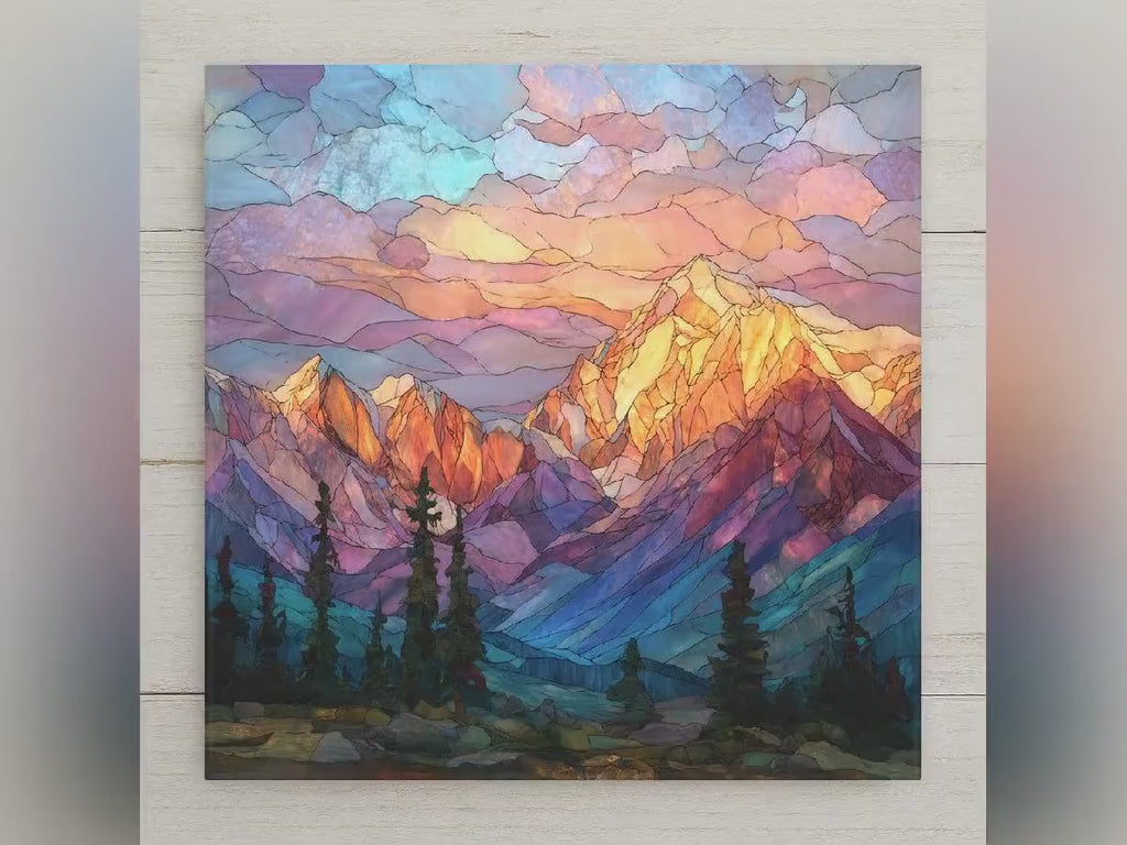 Denali Wall Art Ceramic Tile Alaska Gift Mountain Landscape Decor National Park Art Nature Lover Gift Tile